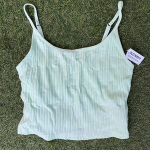 NWT Old Navy Mint size M Ribbed Camisole cropped cotton blend LINED